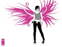 Девушка с розовыми крыльями
