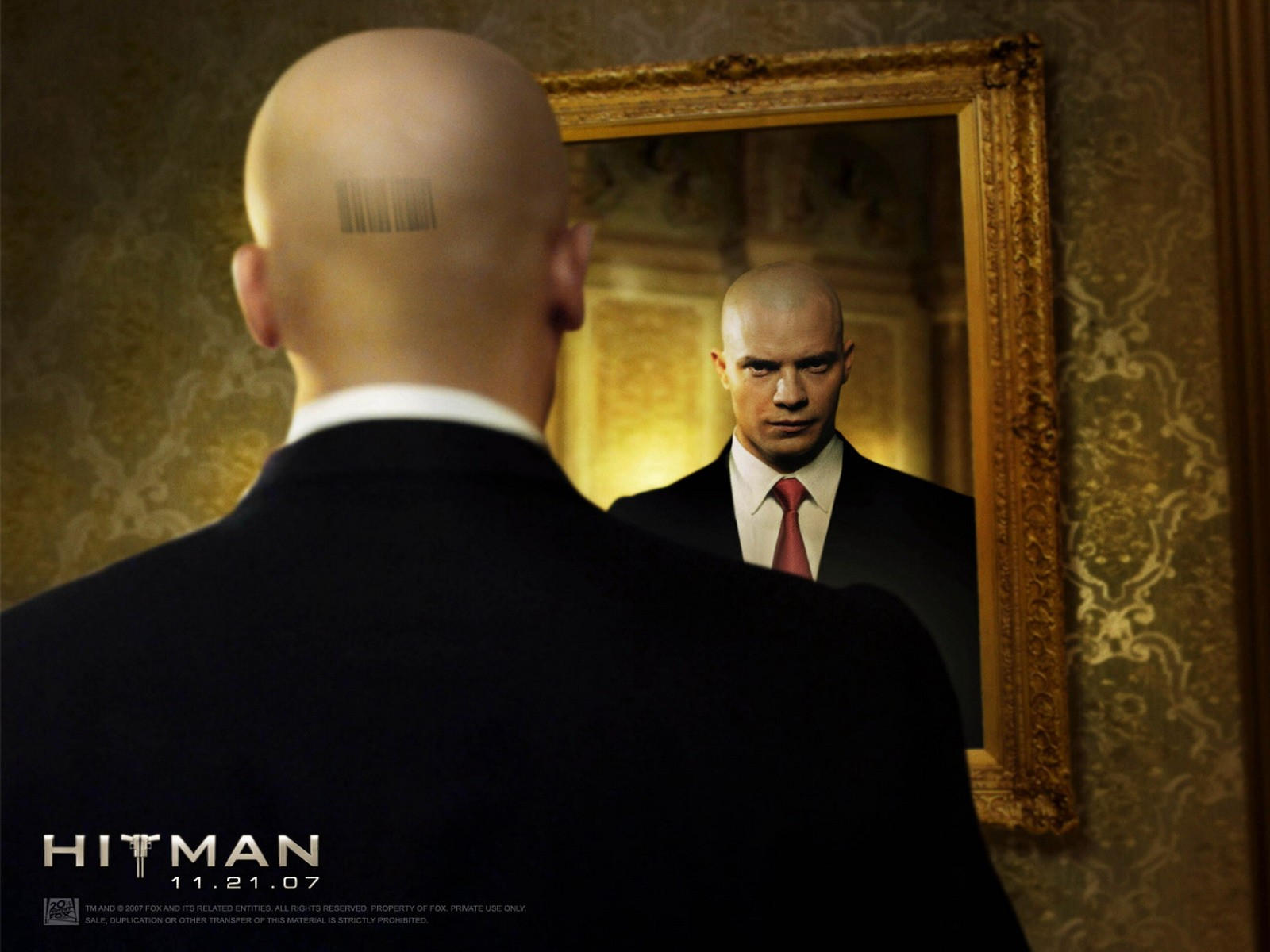 Хитмэн, Hitman, Тимоти Олифант в зеркале, качественные обои из фильмов для  рабочего стола 1024x768