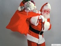 Санта с мешком подарков