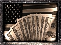 100 долларов, американский флаг